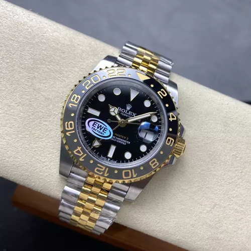 EW공장 롤렉스 GMT 마스터2 블랙 다이얼 옐로우 골드 콤비 m126713grnr