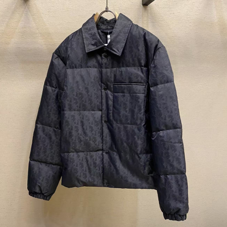 디올 오블리크 푸퍼 오버셔츠 테크니컬 자카드