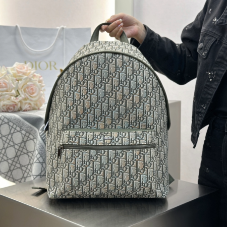 디올 라이더 백팩 베이지 오블리크 자카드