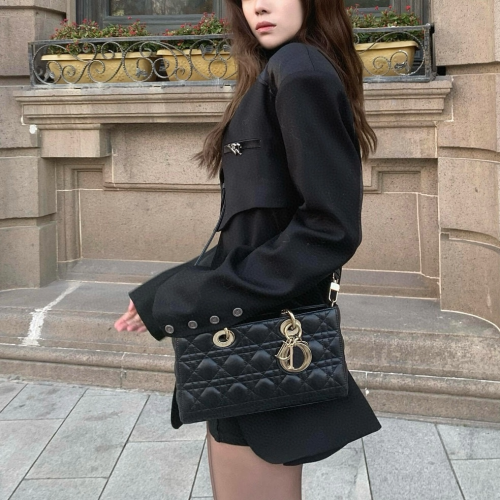 디올 미디엄 레이디 디조이 백 블랙