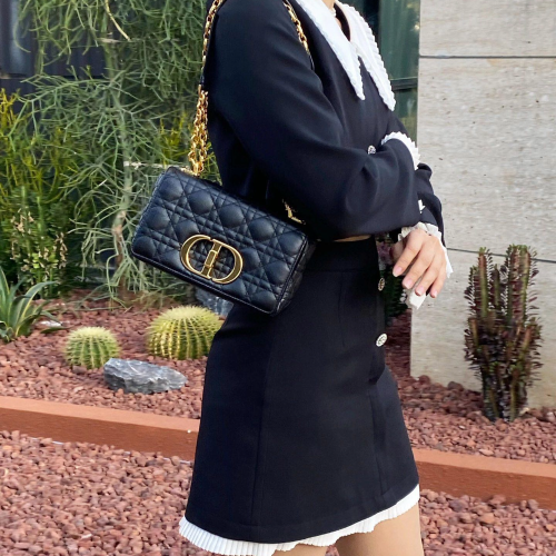 디올 스몰 카로백 서플 까나쥬 블랙