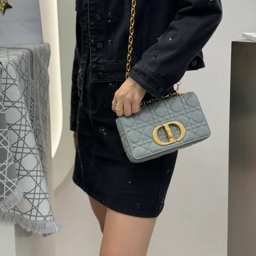 디올 스몰 카로백 서플 까나쥬 그레이