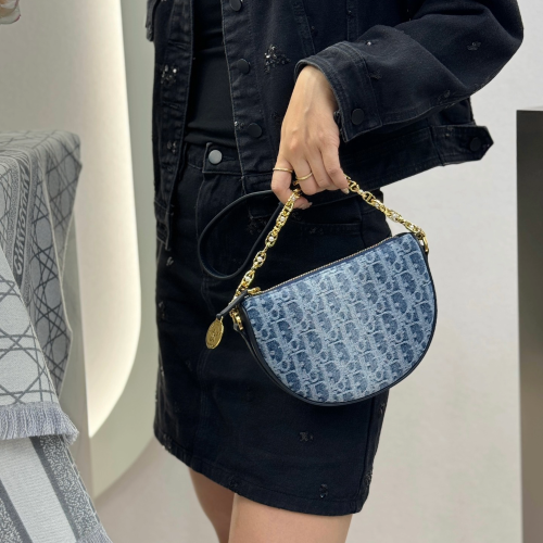 디올 블루 데님 스타 칼리스토 숄더백