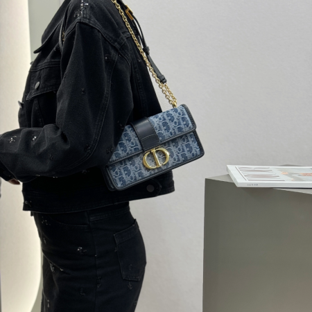 디올 블루 데님 스몰 카로백