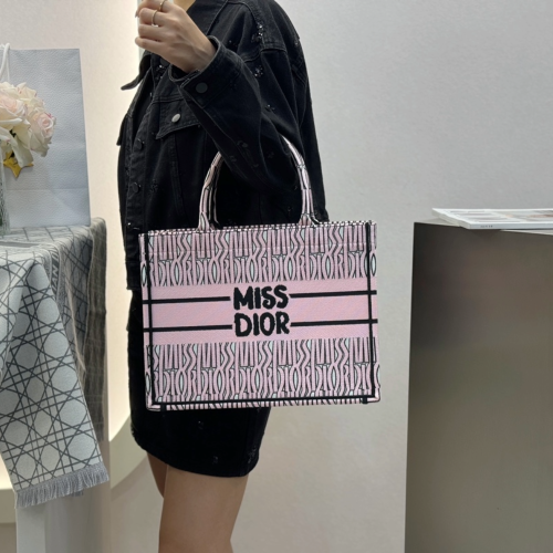 디올 미디엄 북 토트백 미스디올 핑크