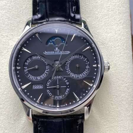 GR공장 예거르쿨트르 울트라 씬 퍼페추얼 블랙 다이얼 39mm 130354J