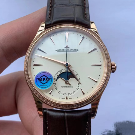 APS공장 예거르쿨트르 마스터 울트라씬 문페이즈 로즈골드 다이아 베젤 39mm 1362503