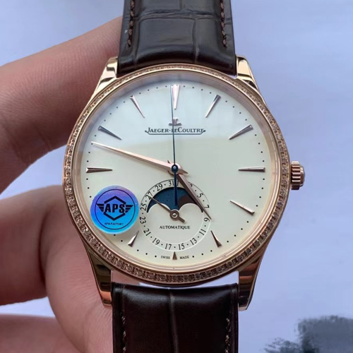 APS공장 예거르쿨트르 마스터 울트라씬 문페이즈 로즈골드 다이아 베젤 39mm 1362503