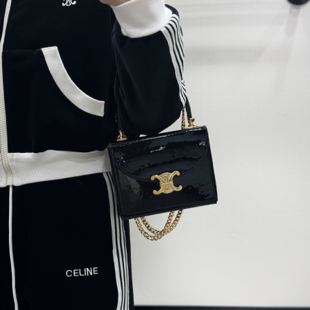 셀린느 스몰 블랑딘 박스 백 유광 블랙