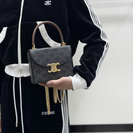 셀린느 스몰 블랑딘 박스 백 트리옹프 캔버스