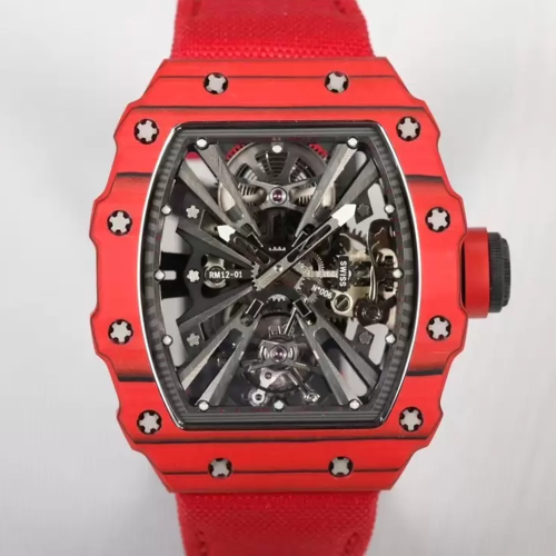 RM공장 리차드밀 RM12-01 투르비용 리미티드 에디션 레드카본 레드 스트랩밴드