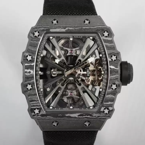 RM공장 리차드밀 RM12-01 투르비용 리미티드 에디션 블랙카본 블랙 스트랩밴드