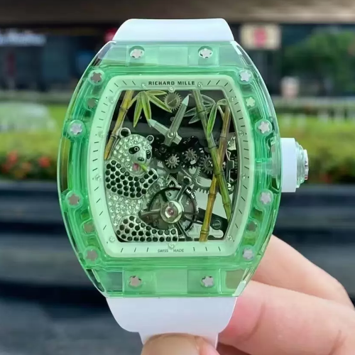RM공장 리차드밀 RM 26-01 투르비용 판다 그린 크리스탈 케이스 화이트 밴드