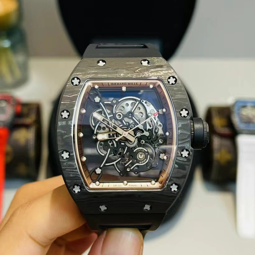 RM공장 리차드밀 RM055 부바 왓슨 블랙 카본 케이스 / 골드포인트 / 블랙 러버밴드