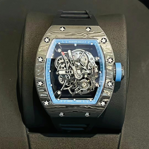 RM공장 리차드밀 RM055 부바 왓슨 블랙 카본 케이스 / 블루포인트 / 블랙 러버밴드