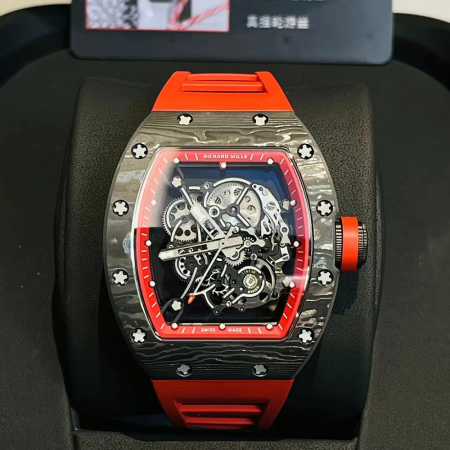 RM공장 리차드밀 RM055 부바 왓슨 블랙 카본 케이스 / 레드포인트 / 레드 러버밴드