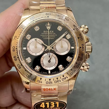 QF공장 롤렉스 코스모그래프 데이토나 블랙 8P 다이얼 로즈골드 금통 m126506