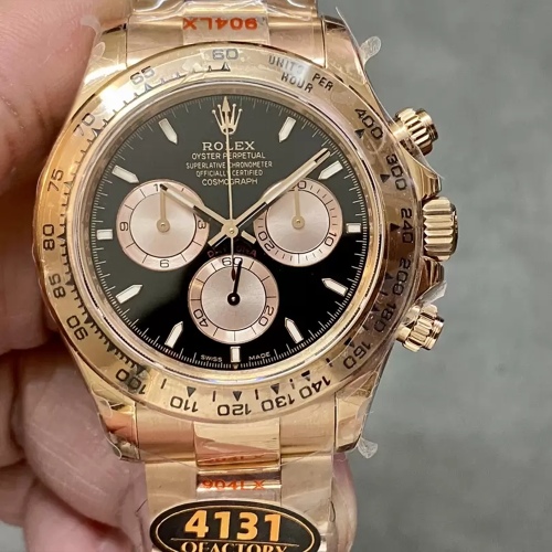 QF공장 롤렉스 코스모그래프 데이토나 블랙 다이얼 로즈골드 금통 m126506
