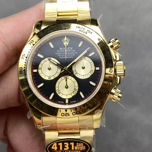 QF공장 롤렉스 코스모그래프 데이토나 블랙 레이싱 다이얼 옐로우 골드 금통 m126508