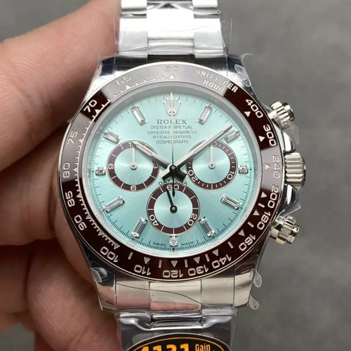 QF공장 롤렉스 코스모그래프 데이토나 플래티넘 바게트 다이아 다이얼 화이트 골드 금통 m126506