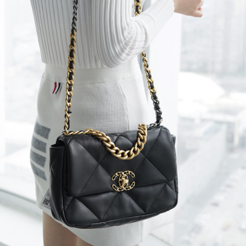 팬더샵 샤넬 램스킨 19 플랩백 스몰 블랙 골드버클