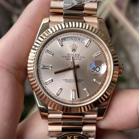 KF공장 롤렉스 데이데이트 썬더스트 바게트 다이얼 로즈골드 금통 40mm 228235