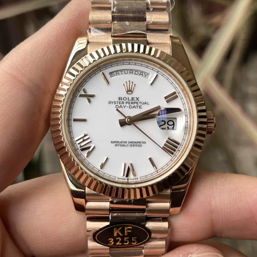 KF공장 롤렉스 데이데이트 화이트 다이얼 로즈골드 금통 40mm 228235