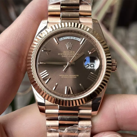 KF공장 롤렉스 데이데이트 브라운 다이얼 로즈골드 금통 40mm 228235