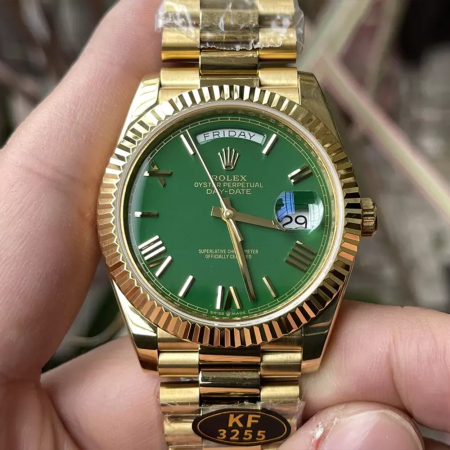 KF공장 롤렉스 데이데이트 그린 다이얼 옐로우 골드 금통 40mm 228235