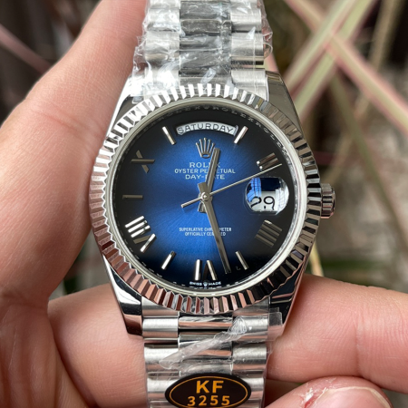 KF공장 롤렉스 데이데이트 청판 다이얼 화이트 골드 금통 40mm 228239