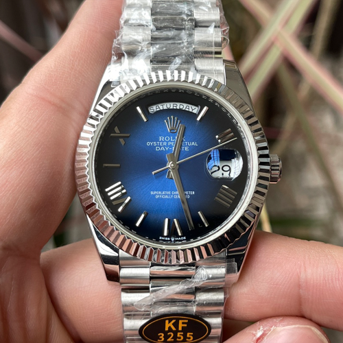KF공장 롤렉스 데이데이트 청판 다이얼 화이트 골드 금통 40mm 228239