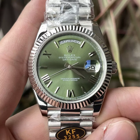 KF공장 롤렉스 데이데이트 올리브 그린 다이얼 화이트 골드 금통 40mm 228239