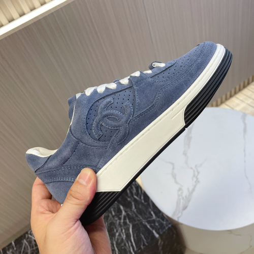 샤넬 카프스킨 & 데님블루 스니커즈