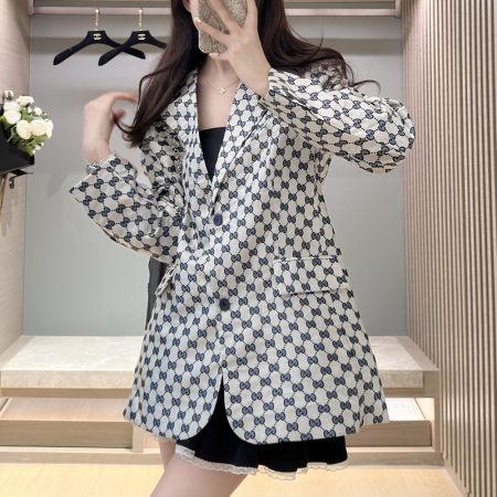 구찌 클래식 GG 자카드 수트 자켓