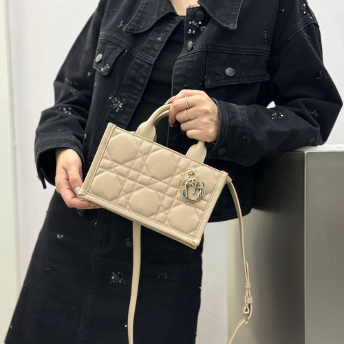 디올 미니 스트랩 북 토트백 매크로까나쥬 베이지