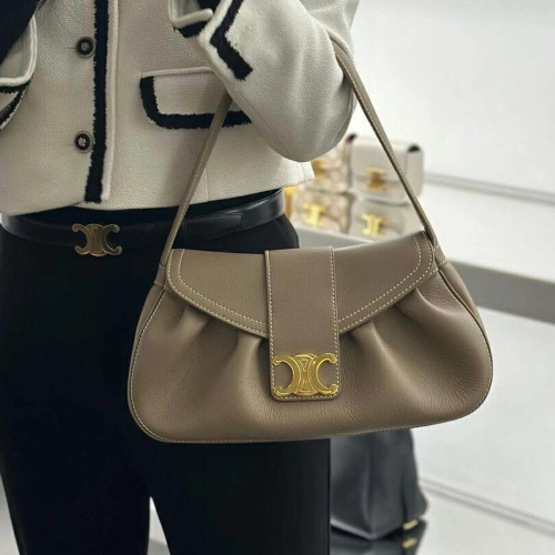 셀린느 소프트 카프스킨 미디엄 폴리 숄더백 세피아 115633