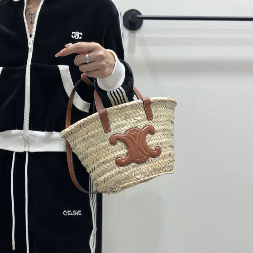 셀린느 틴 클래식 파니에 라피아 바스켓 백 113832
