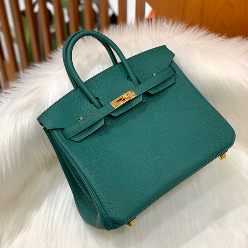 그린엘 에르메스 버킨 25 토고가죽 말라카이트 그린 골드 버클