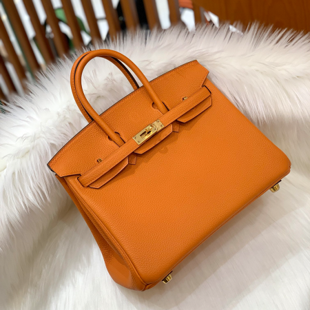 그린엘 에르메스 버킨 25 토고가죽 오렌지 금장 버클