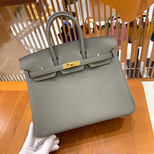 그린엘 에르메스 버킨 25 토고가죽 그레이 골드 버클