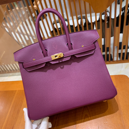 그린엘 에르메스 버킨 25 토고가죽 아네모네 퍼플 금장 버클