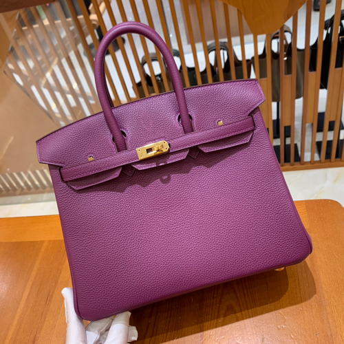 그린엘 에르메스 버킨 25 토고가죽 아네모네 퍼플 금장 버클