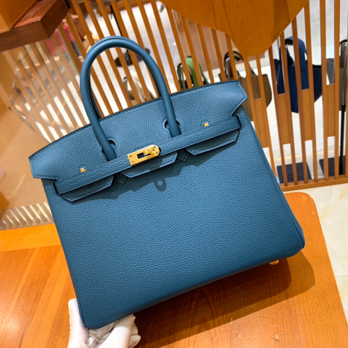 그린엘 에르메스 버킨 25 토고가죽 이즈미르 블루 금장 버클
