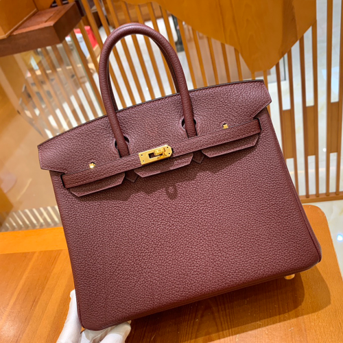 그린엘 에르메스 버킨 25 토고가죽 버건디 금장 버클