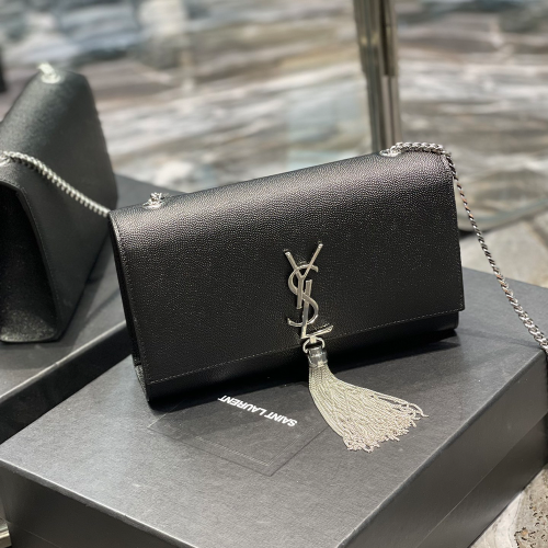 생로랑 모노그램 케이트 숄더백 블랙 은장 354119