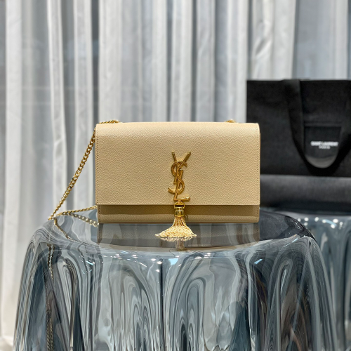 생로랑 모노그램 케이트 숄더백 살구 금장 354119