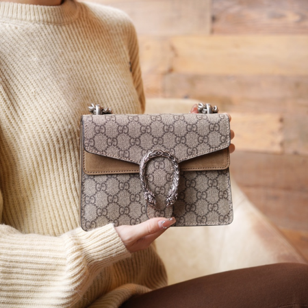 구찌 디오니소스 GG 수프림 미니 숄더백 베이지 421970