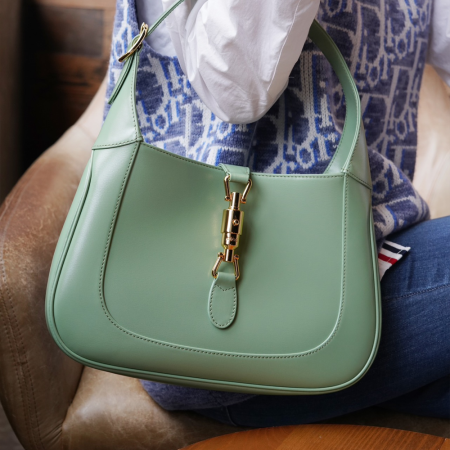 구찌 재키 숄더백 그린 레더 636709