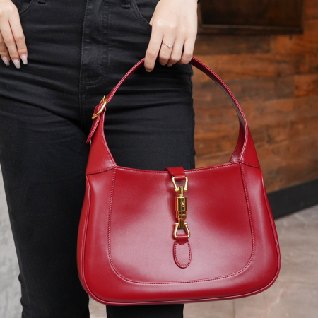 구찌 재키 숄더백 스몰 레드 레더 636709