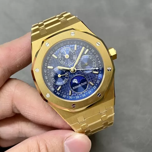 BBR공장 오데마피게 로얄오크 퍼페츄얼캘린더 청판 옐로우골드 금통 41mm 26574